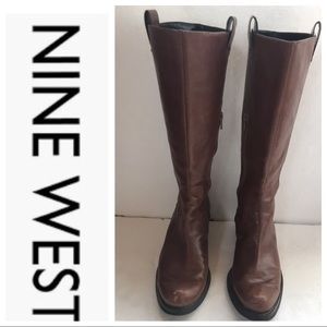 NINE WEST Pardon Leather Riding Boots Size 6.5